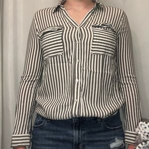 Harper striped long sleeve button down